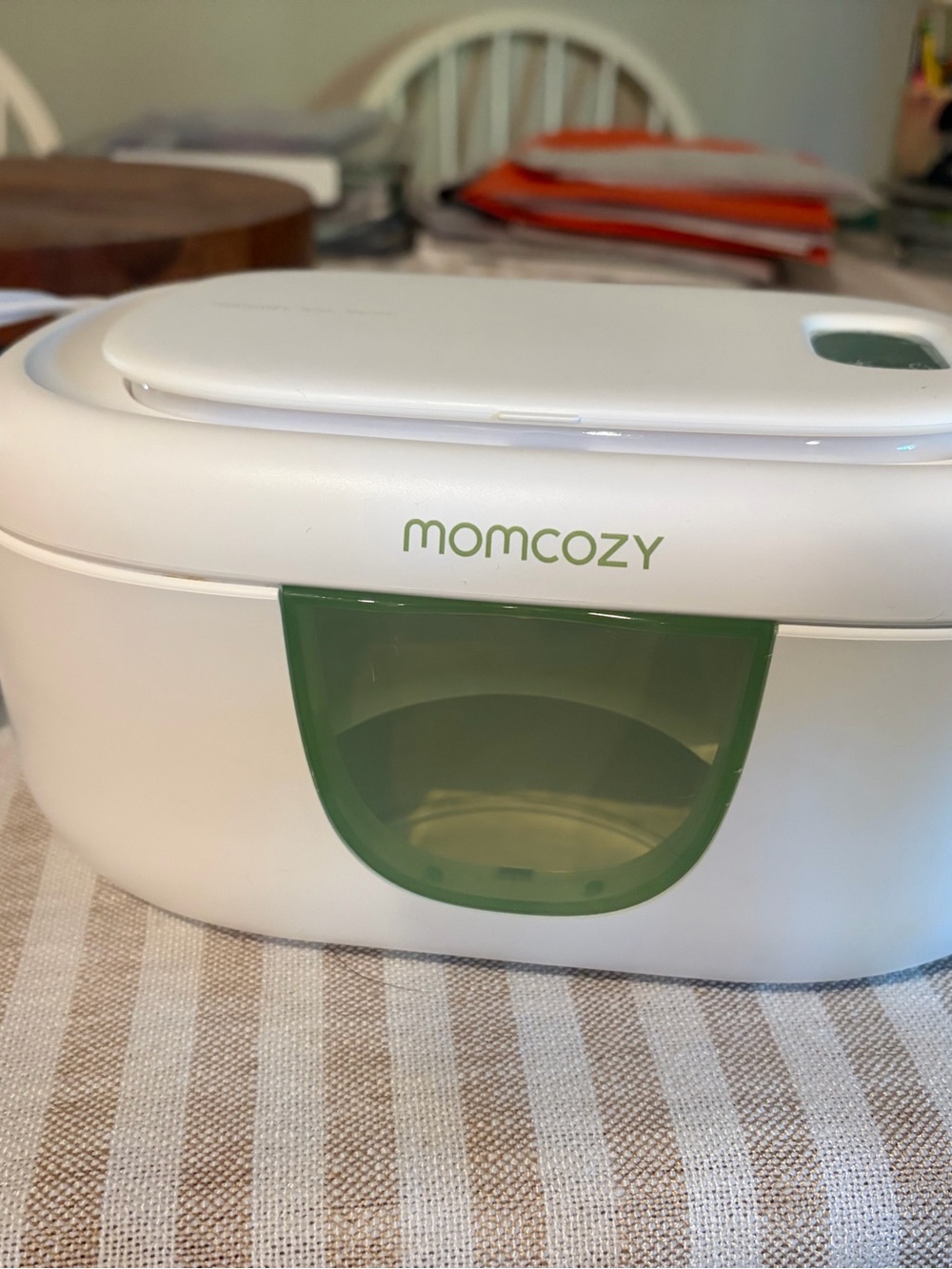 Momcozy White and Green Baby Wipe Warmer